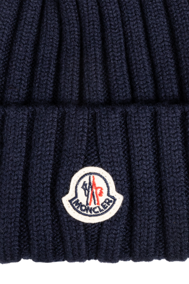 Navy on sale moncler beanie